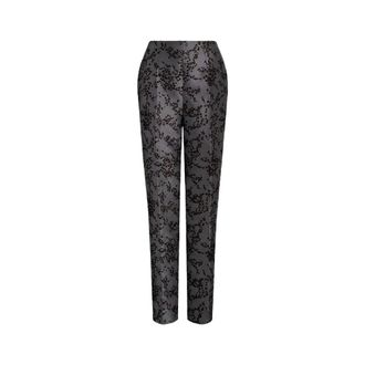 Alberta Ferretti Floral Mikado Straight-Leg Trousers - female - Alberta Ferretti - Straight Trousers - Multicolor - XS - Trousers