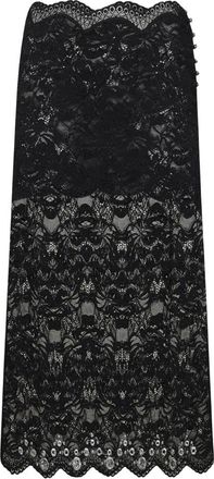 Paco Rabanne Lace Midi Skirt - Dames - Midirokken - Zwart - M - Rokken