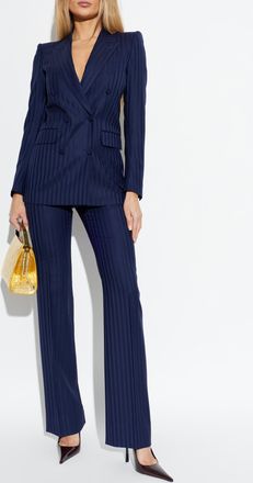 Tom Ford Wool Pleated Trousers, Womens, Navy Blue
