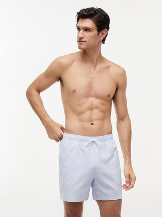 Tommy Hilfiger Mens Script Monogram Striped 5 Swim Trunk - Blue - XXL