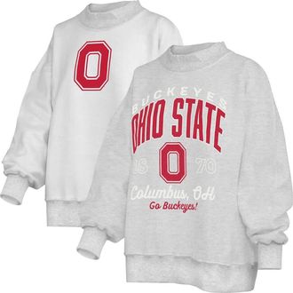 Pressbox Womens Pressbox Heather Gray Ohio State Buckeyes Reversible Sweatshirt at Nordstrom, Size Medium