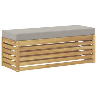 vidaXL Banco De Taburete Exterior Con Coj&iacute;n Blanco 115 X 43 X 45 Cm Vidaxl