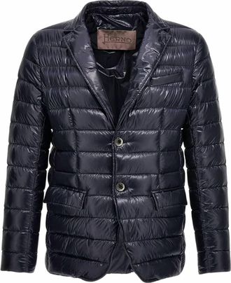 Herno Womens Puffer Jacket In Blue Black