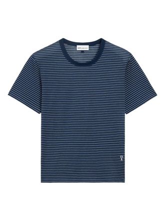 Ami Classic Fit Short Sleeves Striped Teeshirt Wit