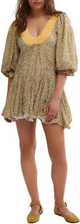 Free People Bali Coral Cotton Blend Minidress in Whisper White Combo at Nordstrom Rack, Size X-Large