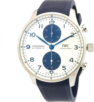 IWC Pre-owned IWC Portugieser Chronograph White Dial Mens Watch IW371620