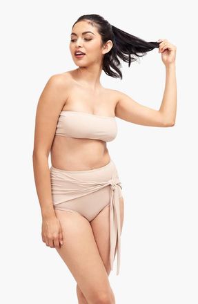 Sauipe Swimwear Giovanna Strapless Bikini Top in Camel at Nordstrom, Size Medium