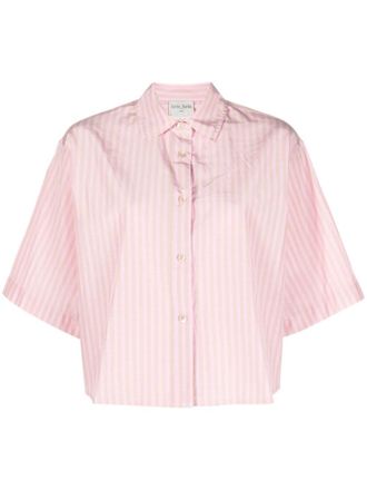 Forte_Forte short-sleeve striped shirt - women - Cotton/Polyester - II - Pink