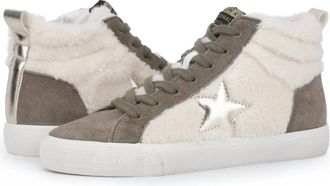 Vintage Havana Womens Fur Trim Hightop Sneaker In Olive