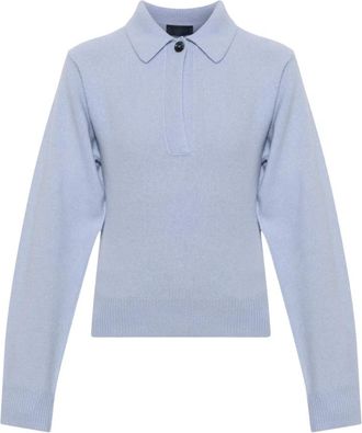 Haikure Wool Polo Ash - Dames - Tops - Blauw - Maat: XS Wol