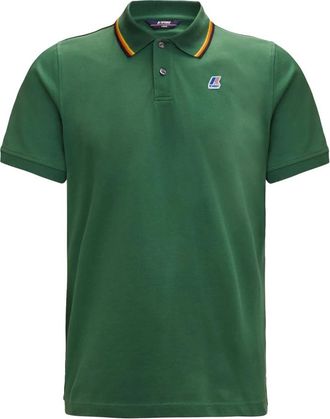 K-Way Gestreept Slim Fit Poloshirt met Korte Mouwen - Heren - Polos - Groen - S - Katoen - Tops