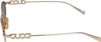 Gucci Womens Sunglasses Gg1802s 002 Gold Red 55-18-145 Metal