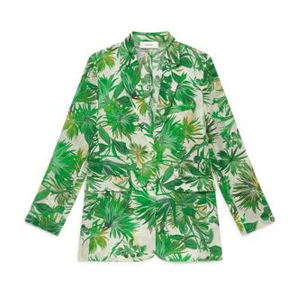 Maliparmi Blazers, female, Green, Size: XL Botanical Jungle Jacket