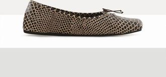 Vivienne Westwood Brigitte Ballerina Shoe Snake-effect Leather Beige 3-36 Women