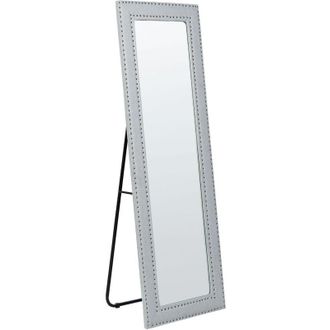 Beliani Beliani - Specchio da terra in ecopelle grigio chiaro 50 x 150 cm Locronan