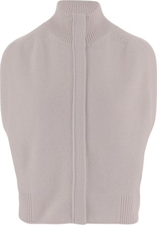 SA SU PHI Pink Cashmere High-Neck Sleeveless Sweater