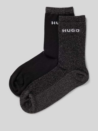 HUGO BOSS Socken aus Baumwoll-Mix im 2er-Pack Modell SHINY in Black, Größe 35-38