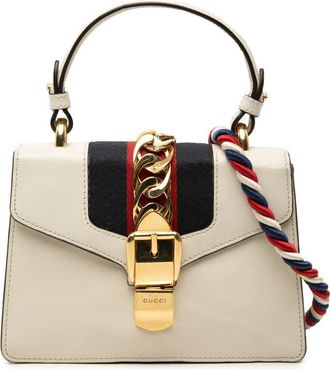 Gucci Pre-owned Gucci Mini Calfskin Web Sylvie Top Handle Bag Ladies 3M3AMKJ54BORTQVA