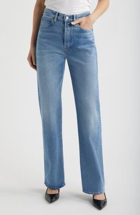 Frame Denim The Vertical High Waist Relaxed Straight Leg Jeans in Static at Nordstrom, Size 24