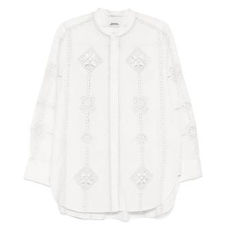 Isabel Marant Soeline Openwork Cotton Shirt, Brand Size 36 ( US Size 4 )