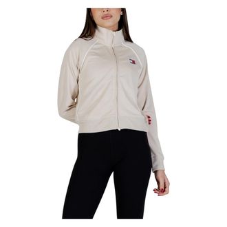 Tommy Jeans Zip-throughs, female, Beige, L, Interlock Knit Track Jacket