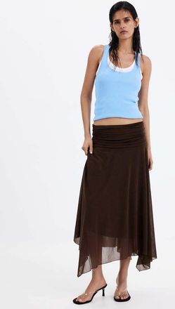 Mango Top coste avvitato celeste - Donna - XXS - MANGO