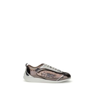 Pinko Pinko Womens Sequined Leather Sneakers - Grey Nylon - Size EU 37