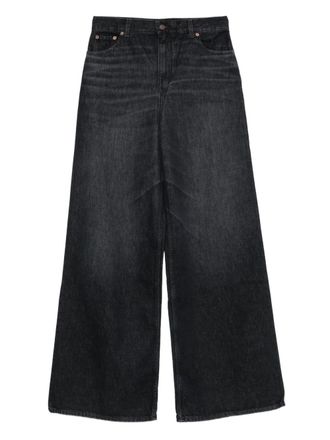 Chloé whiskered wide-leg jeans - Black