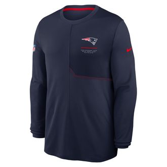 Nike New England Patriots Sideline Coach Nike Mens Dri-FIT NFL Long-Sleeve Top in Blue | 03B1069K8K-B8B