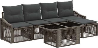 vidaXL Conjunto De Sof&aacute;s De Jard&iacute;n 6 Uds. Gris Y Gris Oscuro Vidaxl