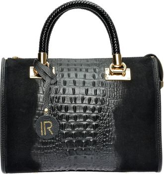 Isabella Rhea Zwart Rundleer Tas