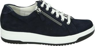 Durea Sportieve Lage Damesschoenen Blauw Nubuck - Dames - Sneakers - Blauw - 42 EU - Leer - Schoenen