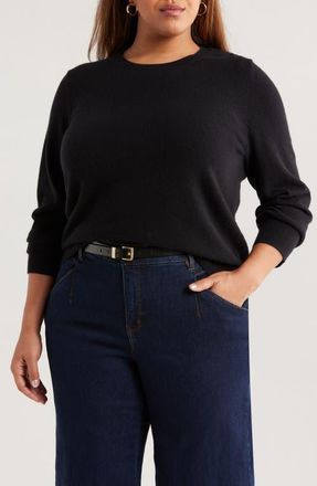 Nordstrom Cashmere Crewneck Sweater in Black Rock at Nordstrom, Size 3 X