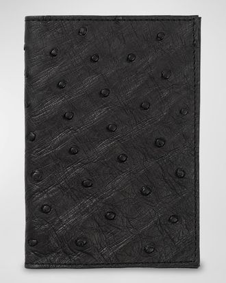 Abas Ostrich Leather Passport Booklet
