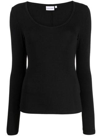 Calvin Klein Top a coste - Nero