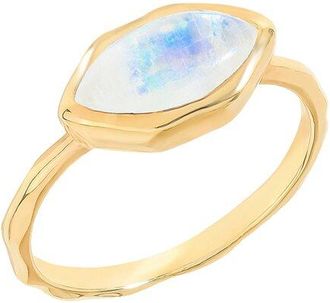 Tiramisu 14K Over Silver 2.10 Ct. Tw. Rainbow Moonstone Solitaire Ring