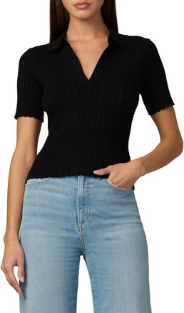 Joe's The Jess Pointelle Polo Sweater in Black at Nordstrom, Size X-Small