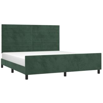 vidaXL Estructura Cama Con Cabecero Terciopelo Verde Oscuro 180x200 Cm Vidaxl