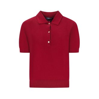 Max Mara Pomposa Poloshirt - Dames - Tops - Rood - Maat: XS Katoen