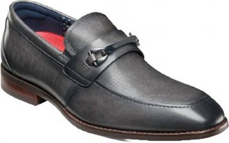 Stacy Adams Mens Kaylor Moc Toe Bit Slip Ons In Gray