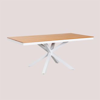Sklum Mesa De Jard&iacute;n Rectangular 180x100 Cm En Aluminio Y Madera Archer Sklum