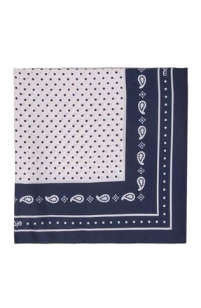Maje 60x60 silk print bandana in Navy Dot Bandana Print at Nordstrom