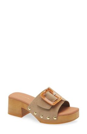 Chocolat Blu Lio Platform Slide Sandal in Mushroom Suede at Nordstrom, Size 7.5-8Us