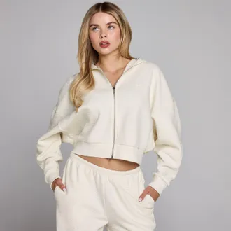 MyProtein Sudadera con capucha y cremallera de gofre para mujer de MP - Marfil - XS