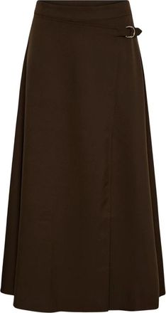 Kaffe KAveronia Rok - Dames - Rokken - Bruin - Maat: XL Viscose