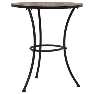 Berkfield Home Mosaic Bistro Table Orange/Grey 60cm Ceramic