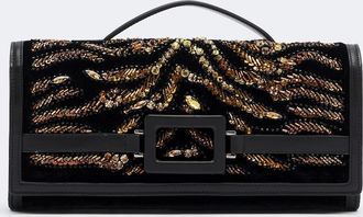 Roger Vivier Belle Vivier embellished velvet clutch