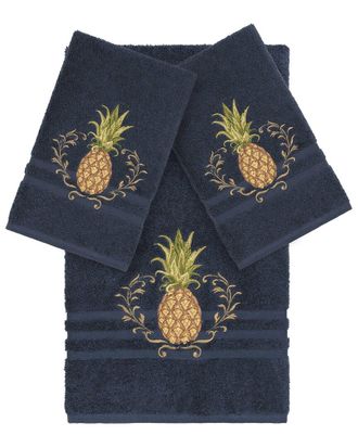 Linum Home Textiles Welcome Turkish Cotton 3Pc Embellished Towel Set