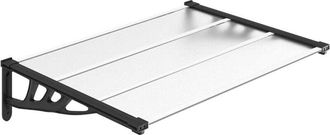 vidaXL Marquesina Puerta Policarbonato Negro Y Transparente 122x90 Cm Vidaxl