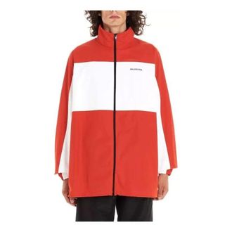 Balenciaga Two-Tone Full Zip Jacket Red White 571434TYB186403
